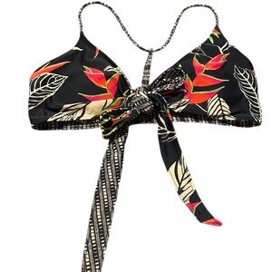 Athleta Black Floral Crop Top